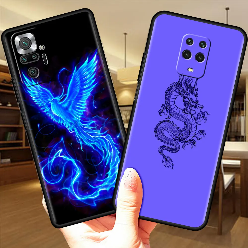 

Silicone Case for Xiaomi Redmi Note 9S 9 8 7 10 Pro 8T K40 9C 9A 7A 8A 6A 6 Soft Funda Tpu Dragon Phoenix Phone Cover