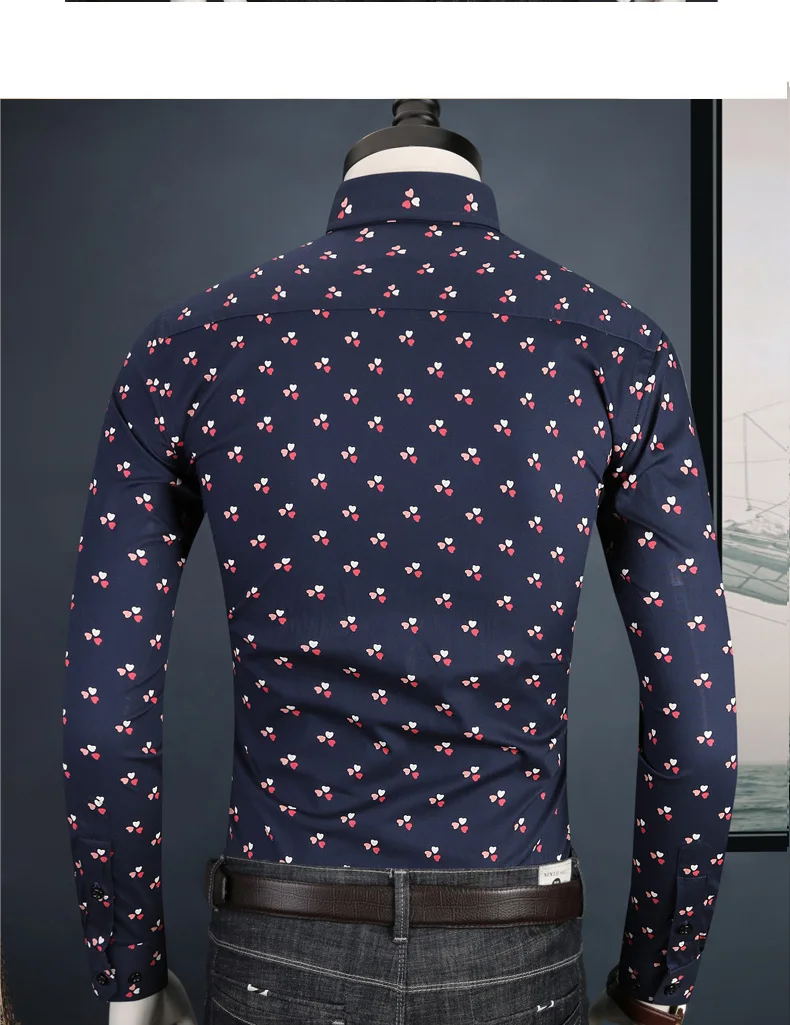 Caiziyijia/ г., весенне-осенняя повседневная одежда с набивным воротником Camisa Masculina, Мужская брендовая одежда Silm fit, платья с длинными рукавами, рубашки