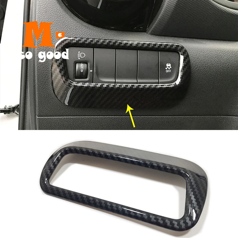 

for Hyundai Kona Encino 2017 2018 2019 2020 Car Headlight Lamp Adjustment Switch Control Cover ABS Trim interior accessories
