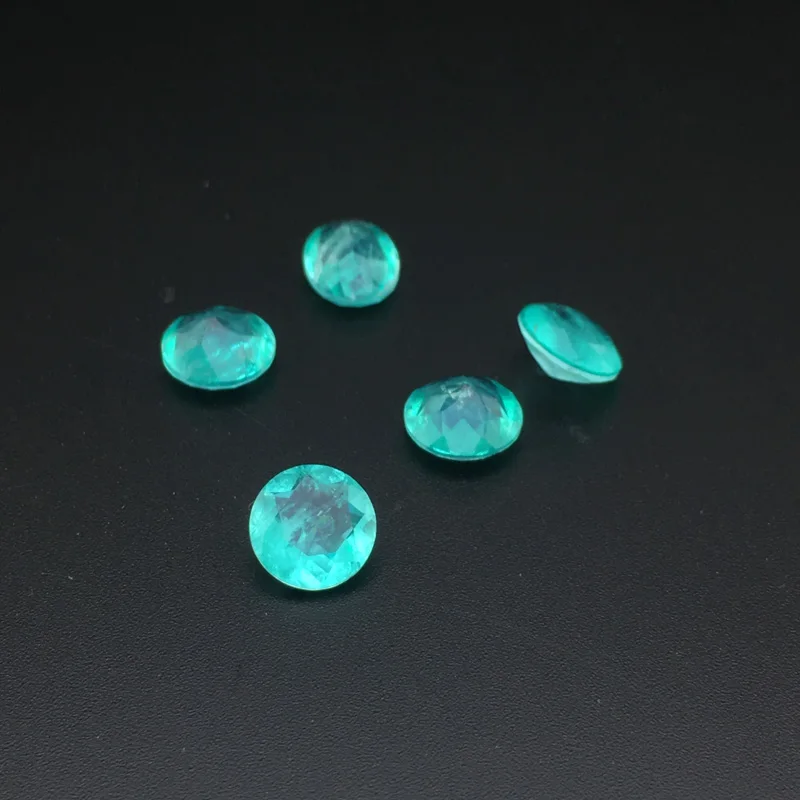 FFGems Brazilian Paraiba Tourmaline Loose Gemstone Created Stone Round Cut for Women Silver or Gold Mounting Diy Jewelry | Украшения и