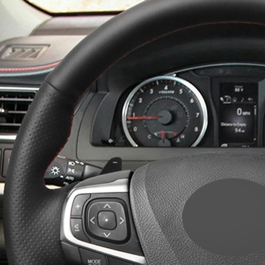 Черный ПУ Искусственная Кожа DIY Чехол рулевого колеса автомобиля для Toyota Camry 2015 2017