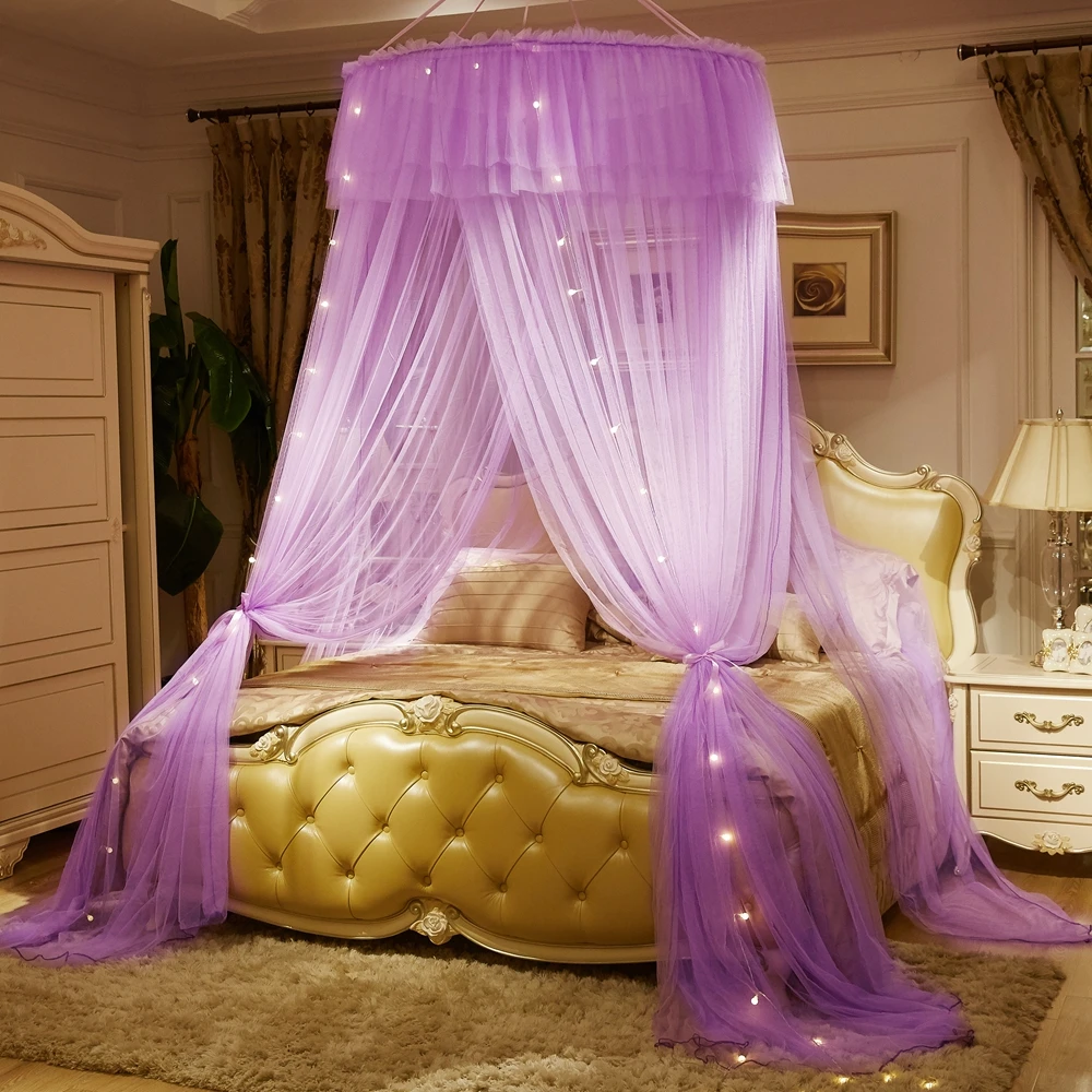 

Princess Mosquito Net For Girls Romantic Mosquito Net Hung Dome Bedding Thicken Yarn Bed Valance Anti-Mosquito Decor Bed Cover