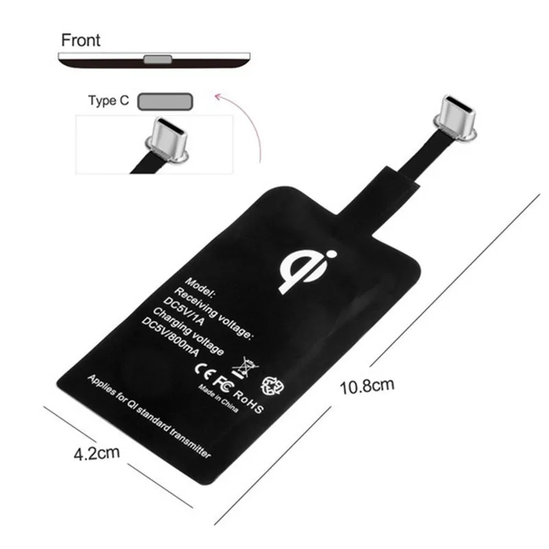 Wireless Charger Receiver For Samsung A50 A70 A51 A71 A10 S8 S9 S7 Plus Huawei P10 Mate 10 Xiaomi Type C Wireles Reciver | Мобильные