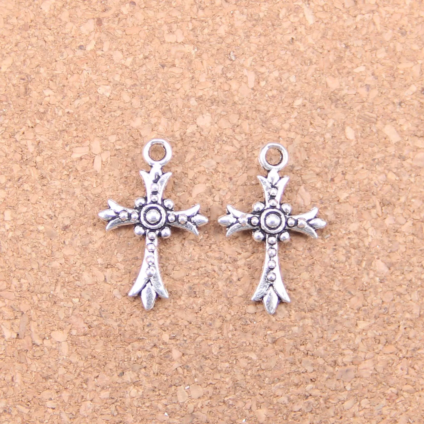 

125pcs Charms cross 24x15mm Antique Pendants,Vintage Tibetan Silver Jewelry,DIY for bracelet necklace