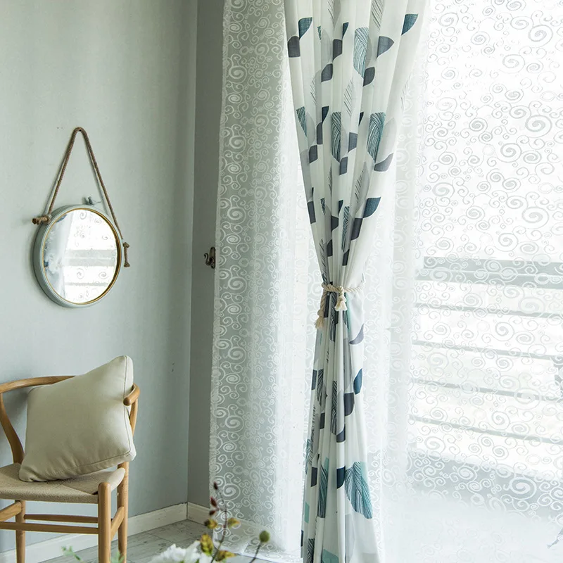 

Modern Curtains Are Suitable for Bedroom Living Room Dining Roomsimple Bamboo Print Nordic Style Curtains Tulle Custom