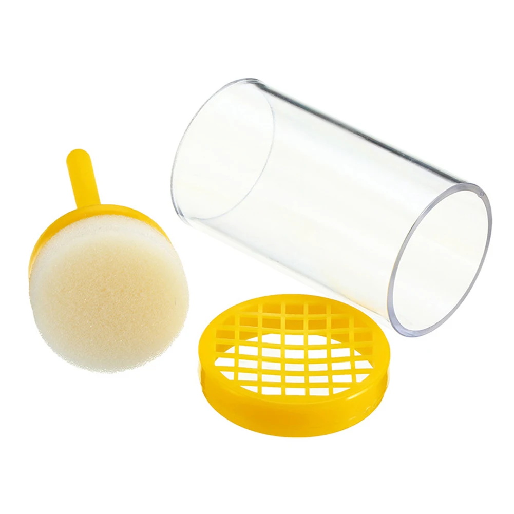 

Queen Bee Marker Plastic Bottle Bottle Box Useful Farm With Plunger Portable Equipment Marking Cage Yellow Beekeeping Tool