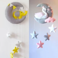 baby toys diy rattles moon swan bed bell toys mom handmade rotating crib mobiles for newborns holder bed wind up musical box toy