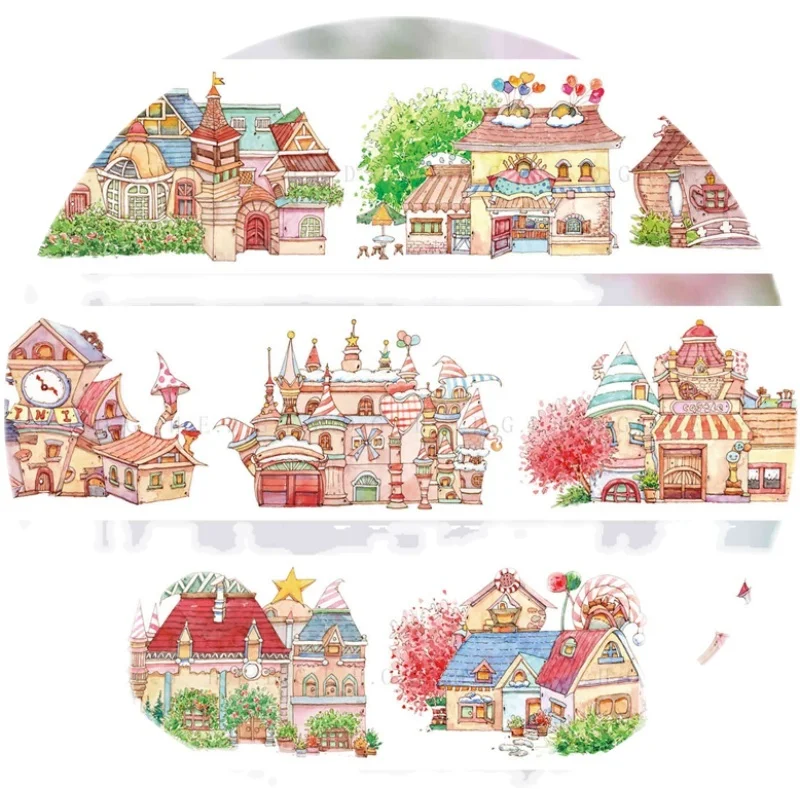 

2 Meter Roll Magic Castle Society Paper Masking Tape Fairy Tale Kingdom Landscaping Planner Journal Collage Decoration