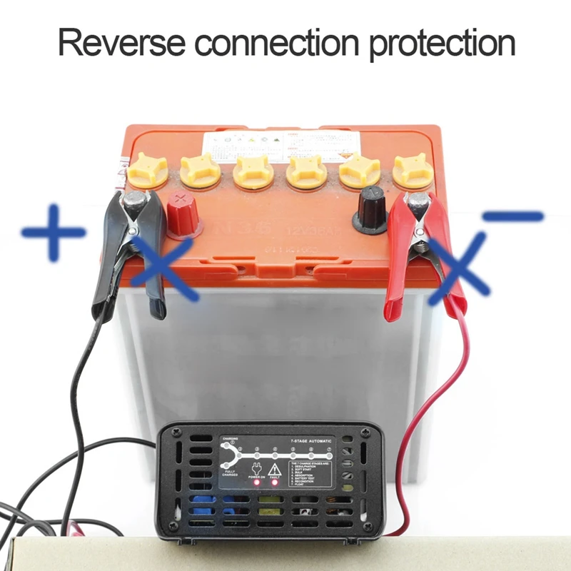

FOXSUR 12V 10A 7-Stage Smart Lead Acid Battery Charger Car Battery Charger Input Voltage 180-260V AC 50Hz EU Plug