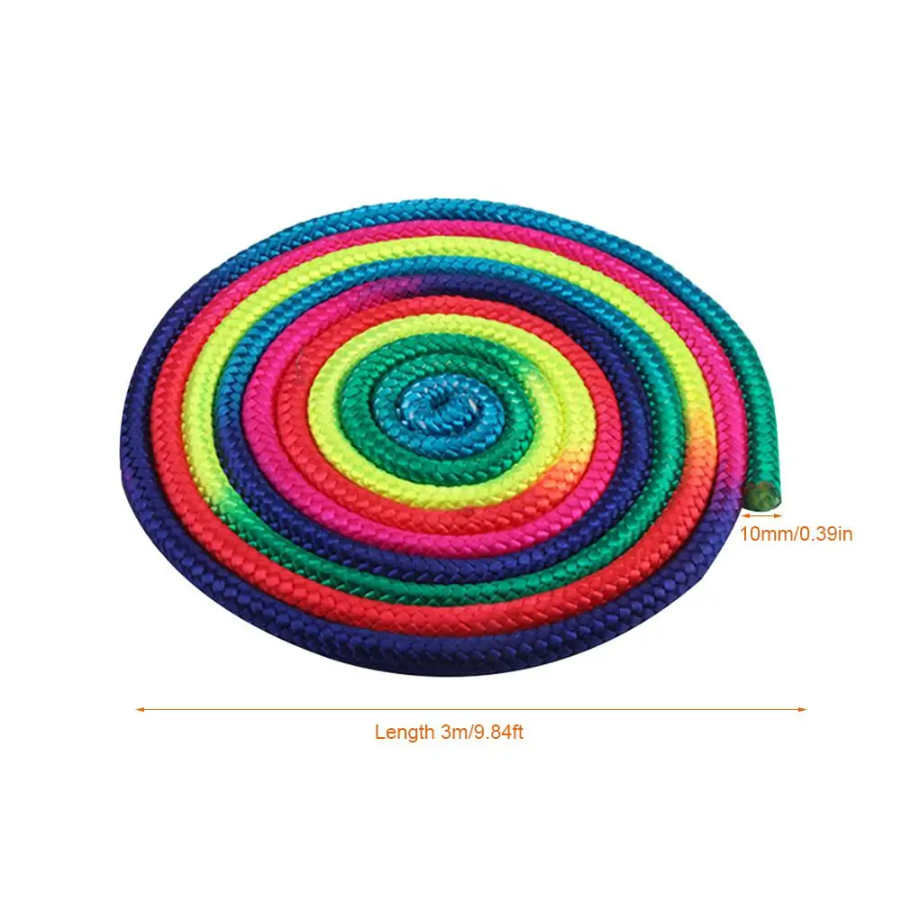 Красочная гимнастическая веревка Аэробика Скакалка градиентная художественная