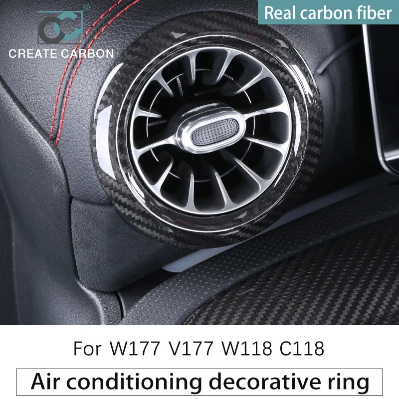 Real Carbon Fiber Accessory For Benz W177 V177 AMG35/45 W118 C118 CLA35/45 Air Conditioner Outlet Inner Ring Frame