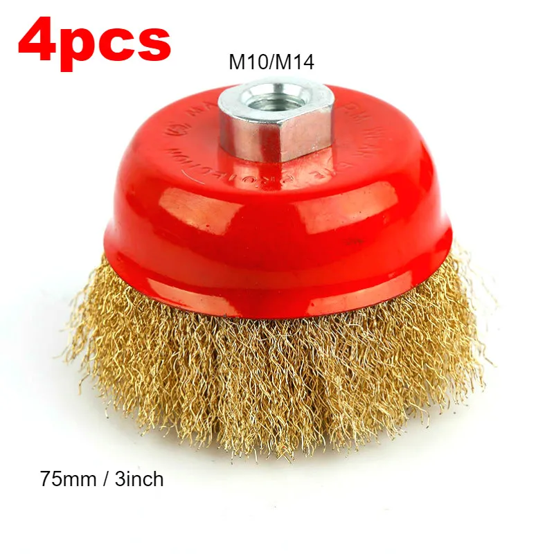 4 шт. 3 дюймов угловая шлифовальная машина полировка колеса чаша Тип проволочная