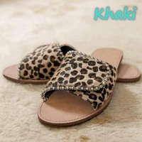 women flats shoes 2020 summer new fashion leopard bead female sandals outside comfortable lightweight open toe ladies slippers