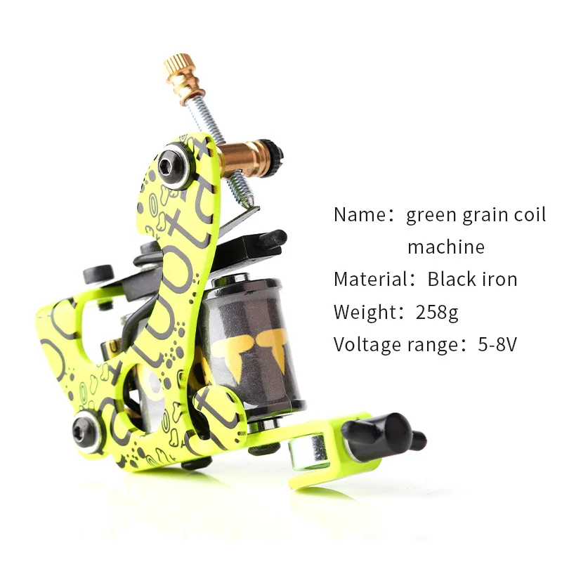 Совершенно новая машинка для татуировок с зеленым зерном высококачественная