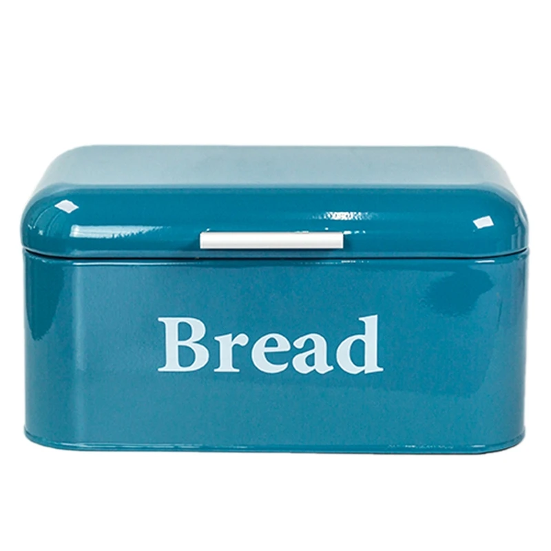 

LBER Vintage Bread Box Cupboard Iron Snack Box Desktop Finishing Dust-Proof Storage Box Storage Bin Keeper Food Kitchen Shelf De