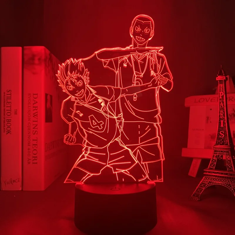 

3D Anime LED Light Haikyuu Kids Bedroom Decoration Lamps Birthday Gift Anime Decor Night Light Acrylic Color Change