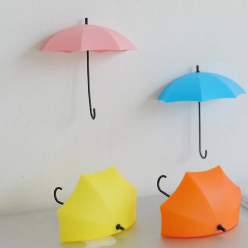 

Дом красочный настенный крючок для зонтика 3 шт. перфорация универсальный подвес декоративные клей подвесной гаджет для шляпа брелок для хр...