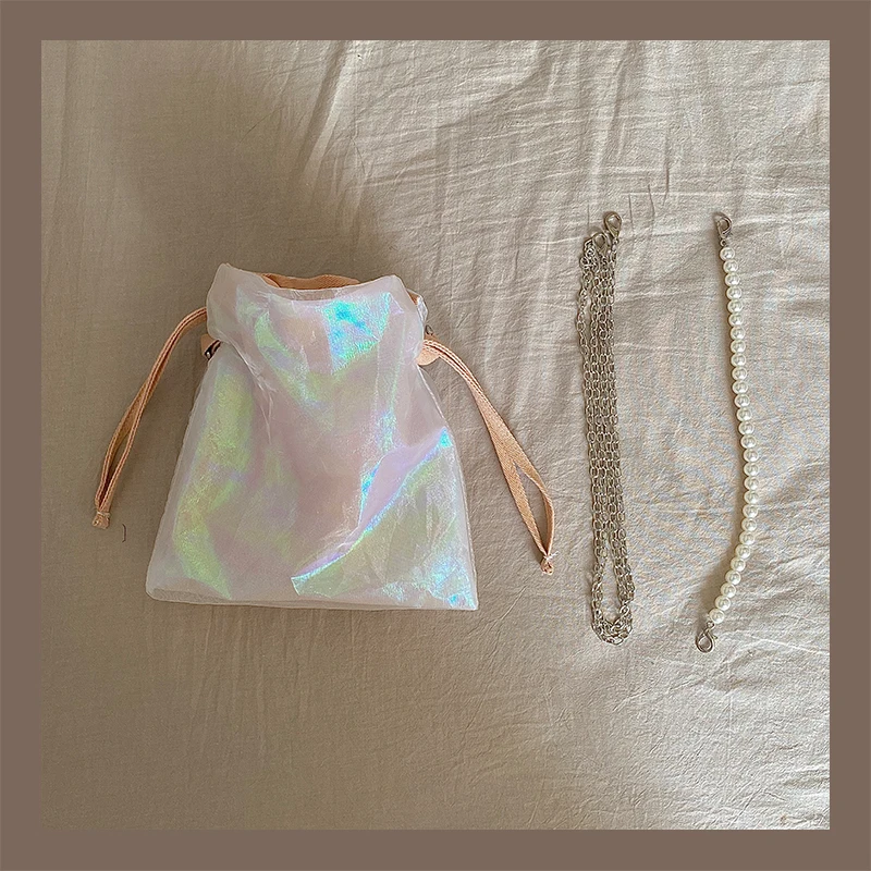 

Fashion Yarn Ladies Mini Handbags Vintage Design Women Beaded Chain Shoulder Bags Female Messenger Bag Evening Clutch Purse