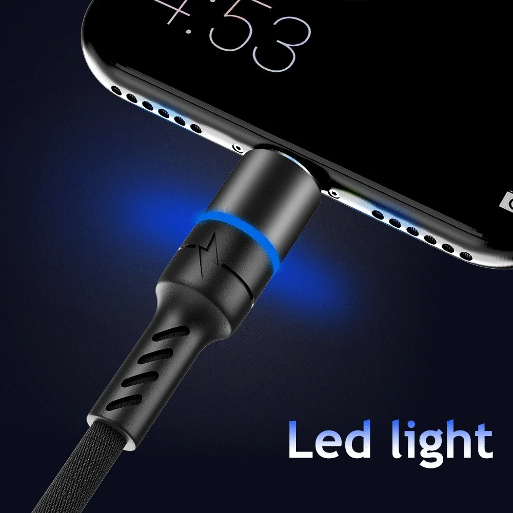 Кабель USB Type-C со светодиодной подсветкой USB-C мобильный телефон для быстрой
