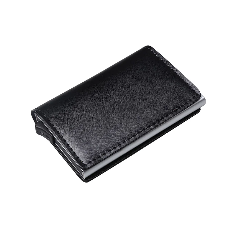 Личный кожаный мужской Алюминиевый бумажник Карманный держатель для ID карт