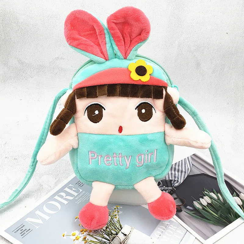 

Новый детский мультяшный Кошелек для монет, Симпатичная плюшевая сумка на одно плечо через плечо, сумка для телефона с двойной молнией, Студ...