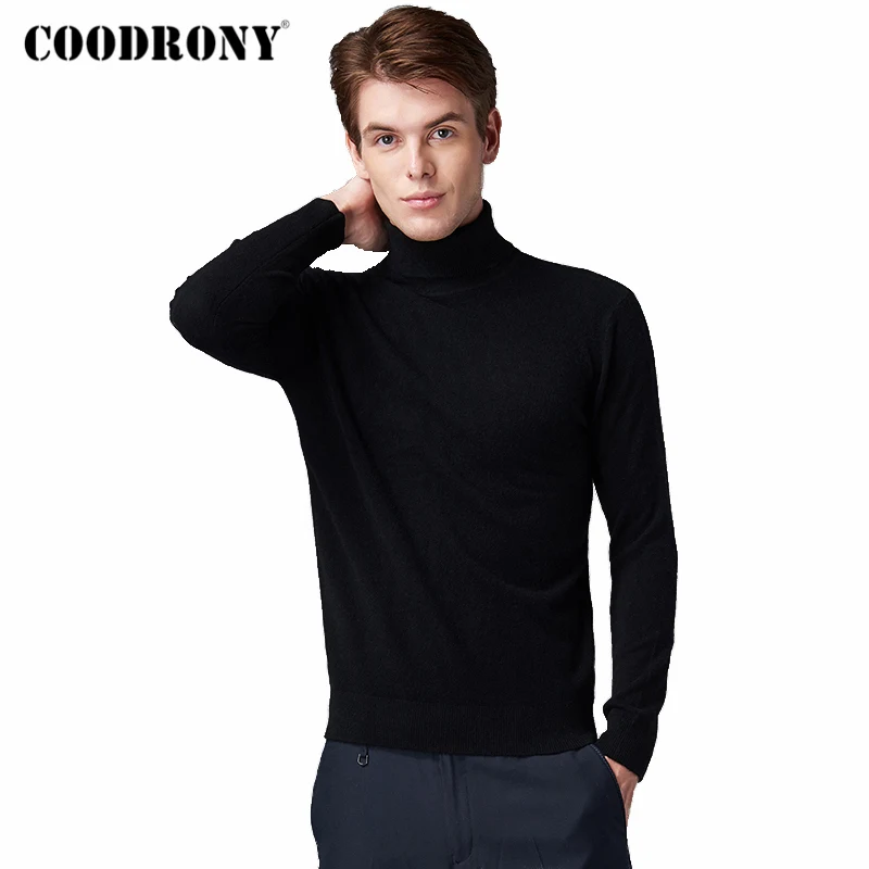 Бренд COODRONY мужской свитер с высоким воротом Осень-зима толстый теплый пуловер