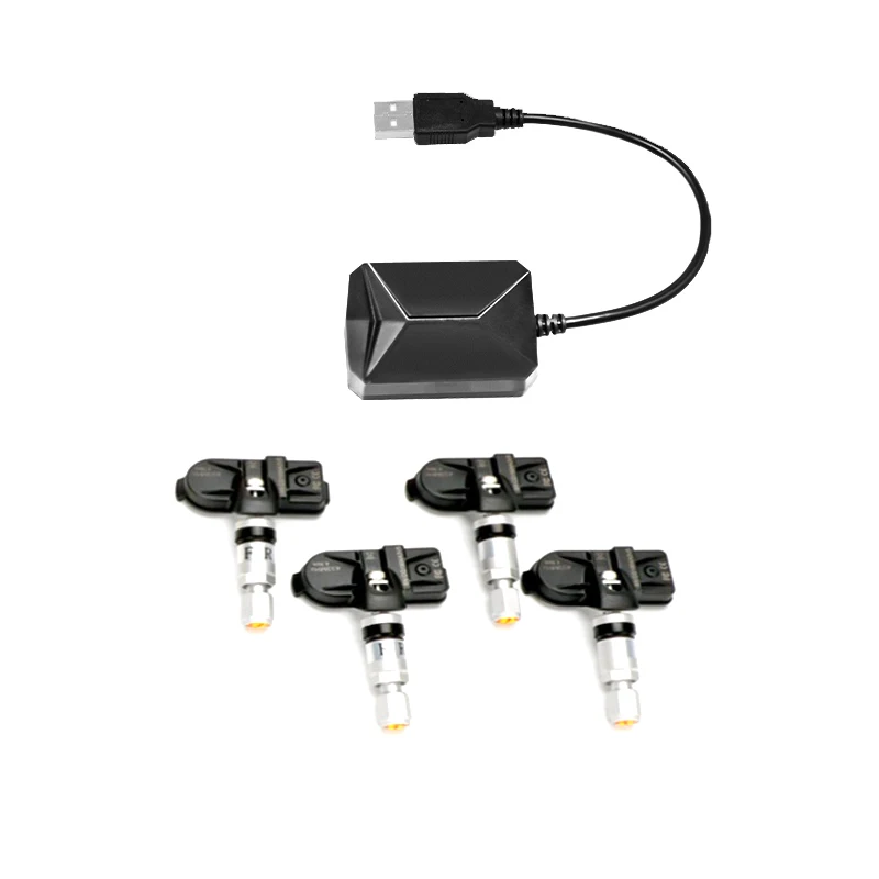USB Android TPMS Система контроля давления в шинах Беспроводная передача 8 бар 116 фунтов