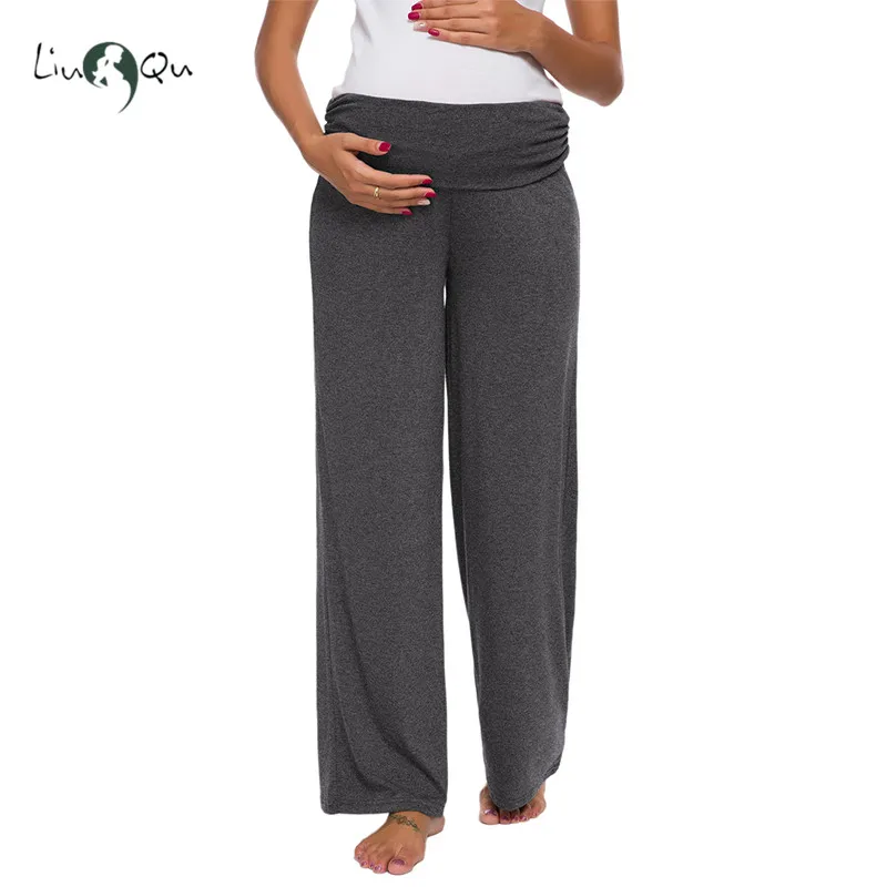 Для женщин на завязках льняные брюки для беременных широкие/прямые