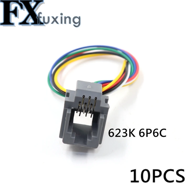 Разъем телефонный RJ11/RJ12/RJ45, 10 шт., с проводом, 4P4C/6P4C/6P6C/8P8C, гнездовой разъем 616E, 623K, 616M, 641D