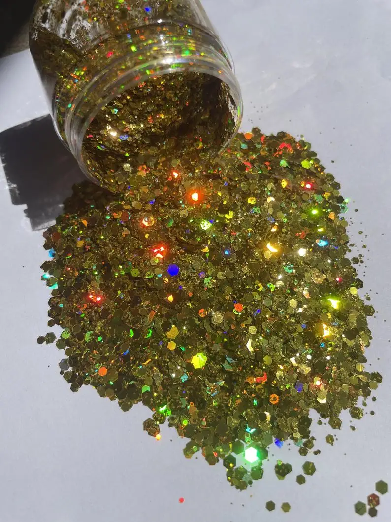 Лак для ногтей 50 г Смешанные шестигранные формы массивные блестки 12 цветов