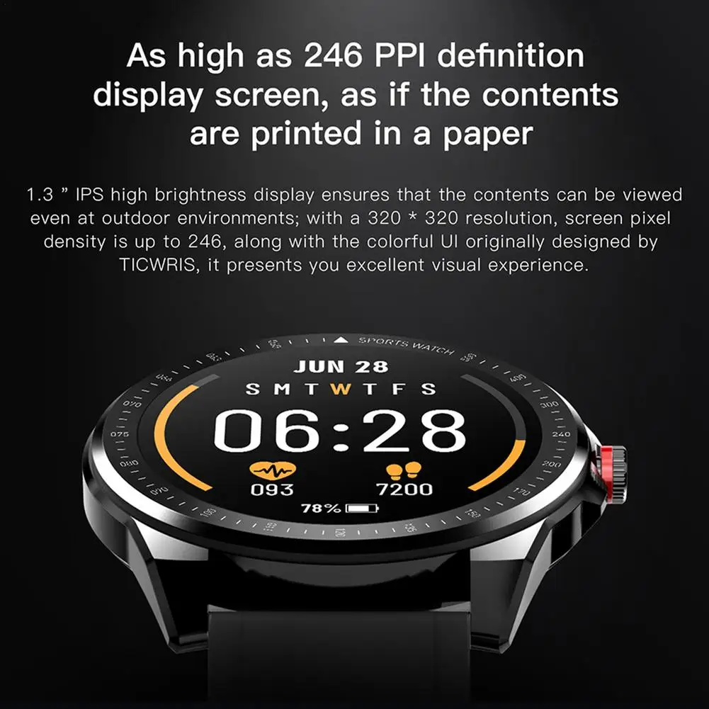 1 3 дюйма для смарт часов TICWRIS водонепроницаемый спортивный браслет с сенсорным