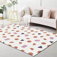 nordic style orange yellow pink blue gray carpet geometric small color blocks rugs for bedroom cute girs room area floor mat rug