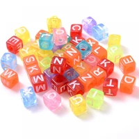 100pcs 6mm color transparent mixed letters loose spacer beads for kids jewelry making diy charms bracelet necklace accessories