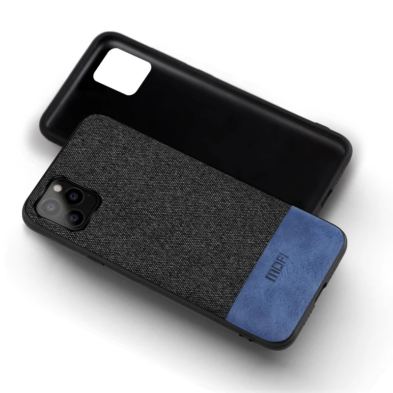 Чехол для iPhone 11 Pro Max, чехол для телефона iPhone 11, Max Cloth, темно-синий, для iPhone 11 Pro max 5,8 6,1 6,5, чехол - Цвет: Black with blue