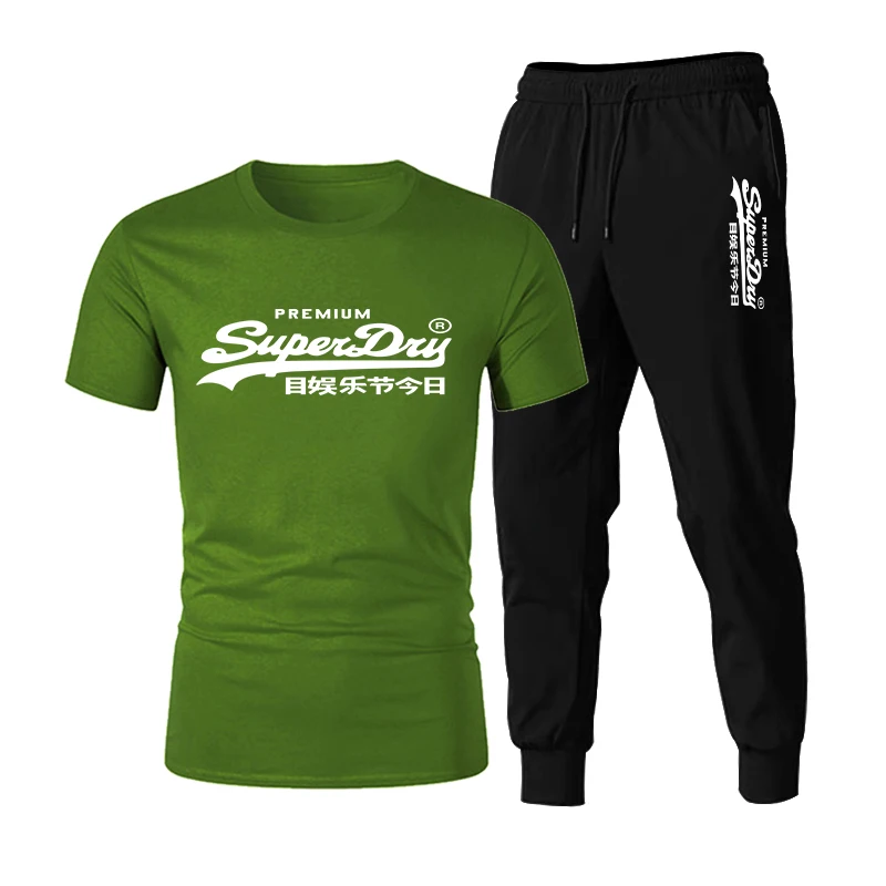 

2021 summer fashion casual brand men's sportswear suit sports track suit men's sportswear short-sleeved t-shirt 2-piece set