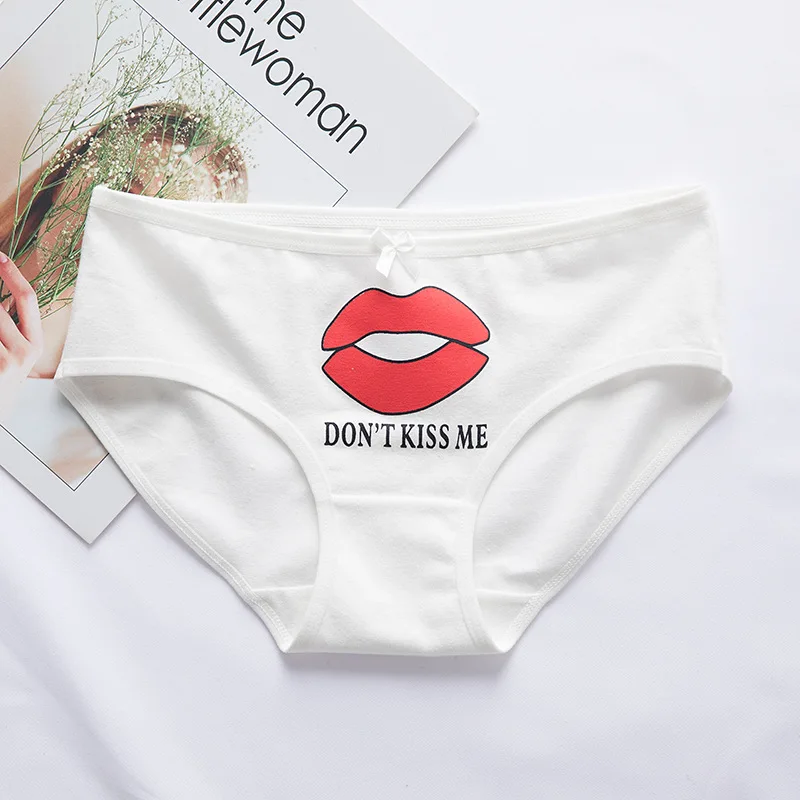 Нижнее белье для женщин сексуальные трусики с принтом медведя кота хлопковые