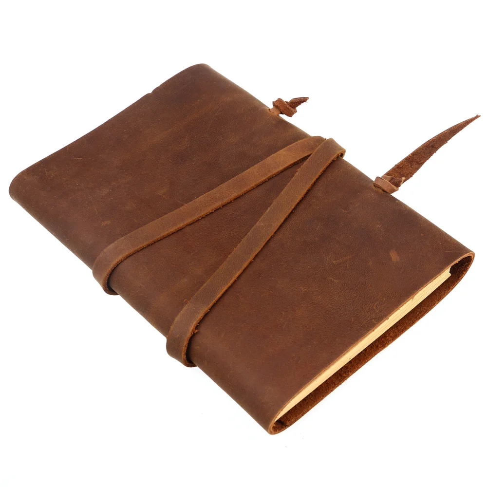 

Classic Leather Notebook Antique Diary Journal with Handmade Binding Rope for Gift (Brown)