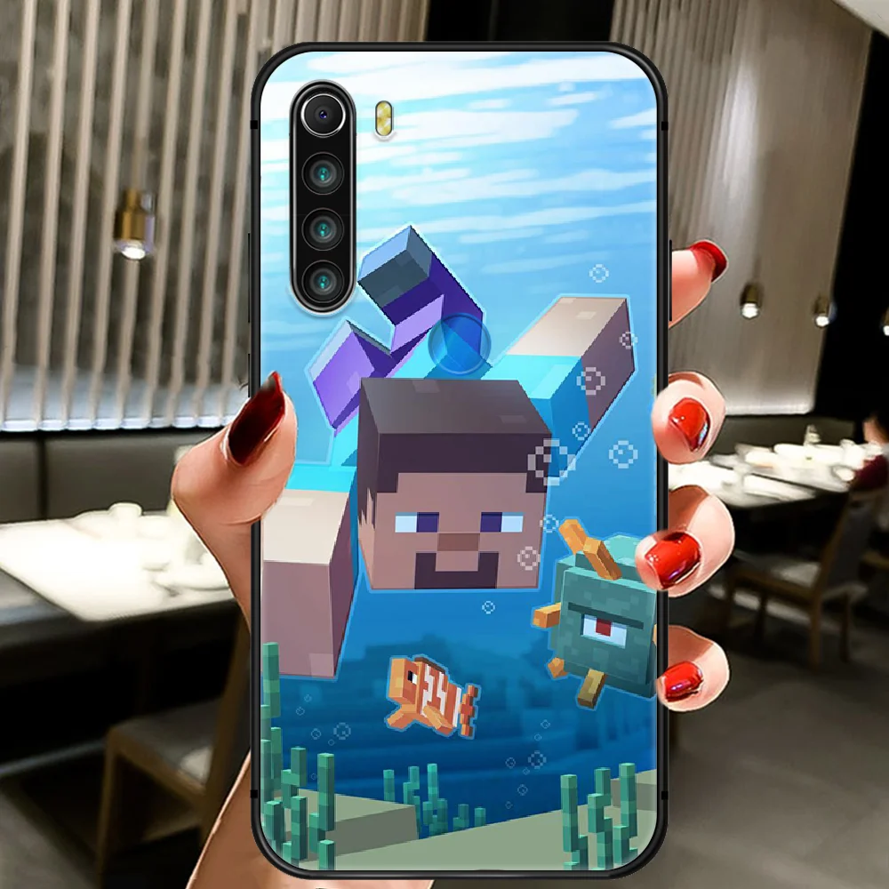 

Mini World Sandbox game Phone Case Cover Hull For XIAOMI Redmi 7a 8a S2 K20 NOTE 5 5a 6 7 8 8t 9 9s Pro Max black Hoesjes