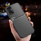 Магнитный чехол с кожаной текстурой для Xiaomi Redmi Note 10 pro max 10s, силиконовые противоударные защитные чехлы для Redmi Note10