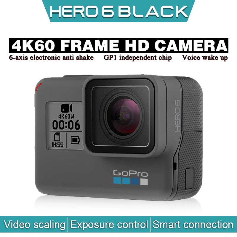 

GoPro Hero 6 Black 4K 60fps Ultra HD motorcycle video blog Helmet Camera professional anti shake small underwater action camera
