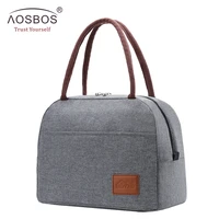 aosbos fashion portable cooler lunch bag thermal insulated travel food tote bags food picnic lunch box bag for men women kids