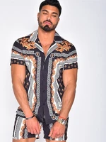 s xxxl spring summer 2021 european american hawaii printed shirt quick drying leisure suits male casual fashion 2 pieces sets