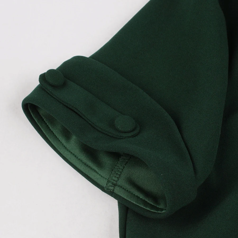 

Solid Color Rockabilly 1950S Vintage V Neck Elegant Party Dress Women 2021 Summer Half Sleeve A Line Midi Dress