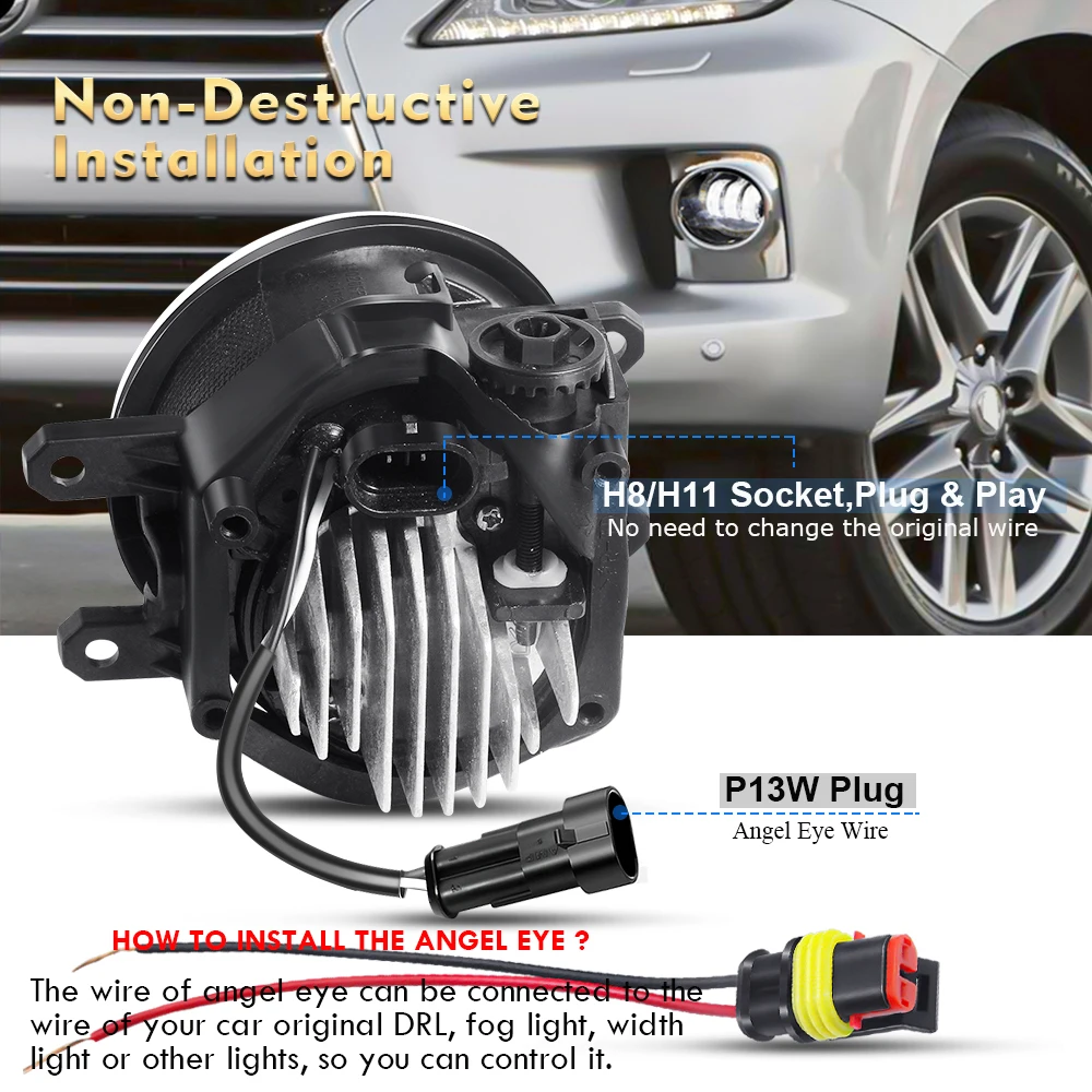 2 X автомобильные правые и левые Противотуманные фары в сборе для Toyota Auris 2012-2018