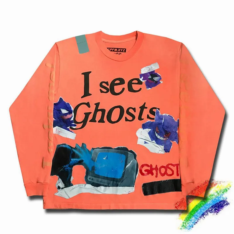 Hidden Kanye West Lucky Me KIDS SEE GHOSTS мужская толстовка с круглым вырезом вышивкой значок