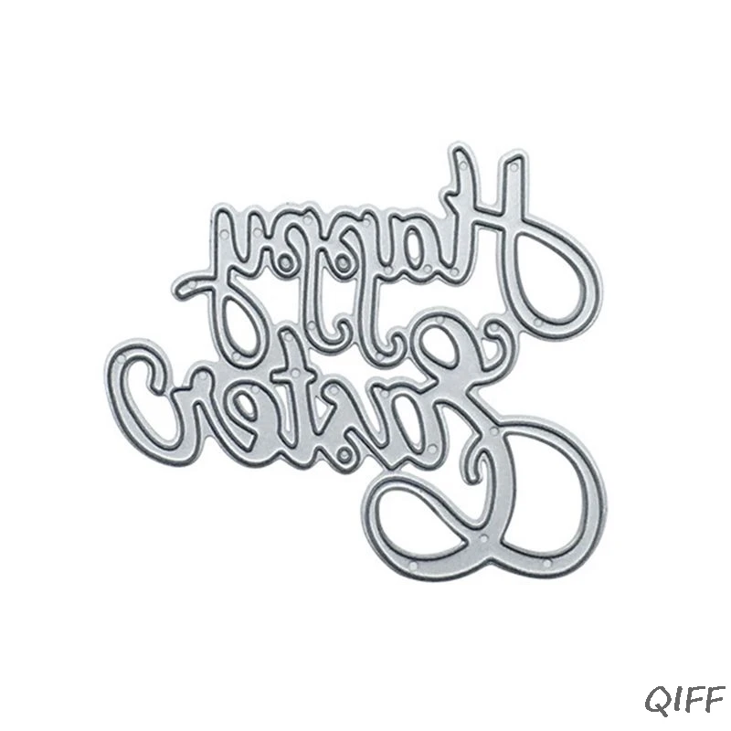 Счастливый Пасхальный текст металлические Вырубные штампы Трафаретный