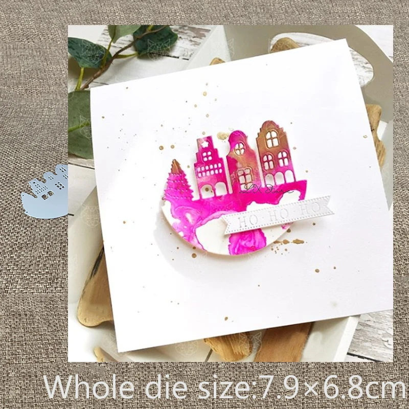 Металлический трафарет XLDesign для рукоделия полукруглая форма строительства дома