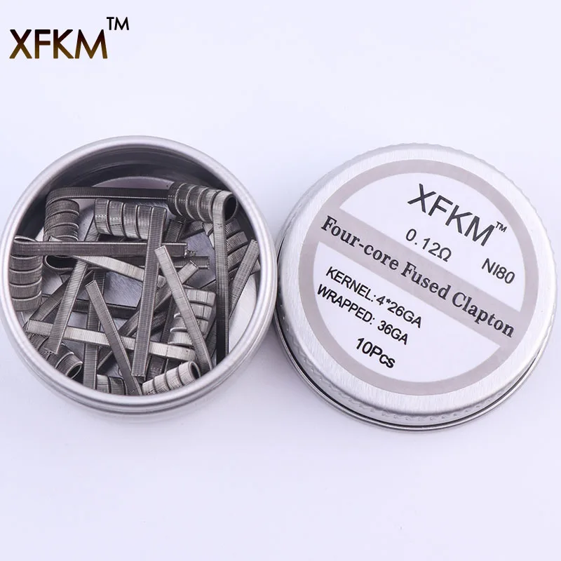 Новинка XFKM 10 шт./кор. NI80 высокоплотные готовые катушки Clapton для RDA RTA RBA мод
