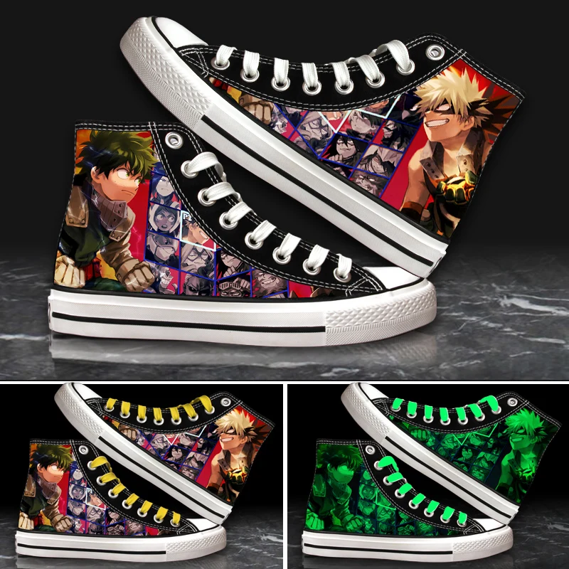 Аниме Мой боку нет героев Академия ночное освещение плимсоллы холщовая обувь