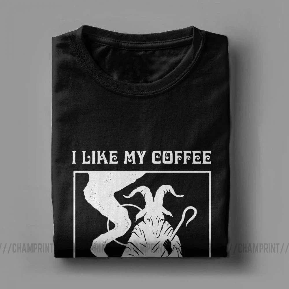Мужские топы Baphomet Tumblr I Like My Coffee хлопковые винтажные футболки с коротким рукавом и
